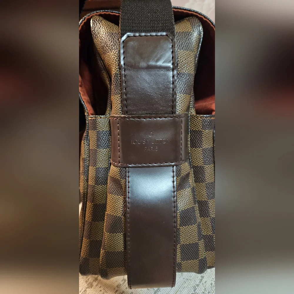 Louis Vuitton Damier Ebene Naviglio Brown Messenger Bag Luxury Vintage Designer - Picture 11 of 16